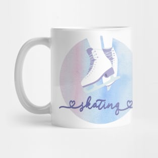 I Love Skating Pastel Pink and Purple Watercolor Aesthetic Mug